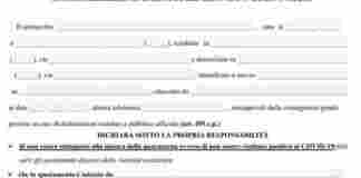 Il nuovo modulo dell’autocertificazione per gli spostamenti fuori regione