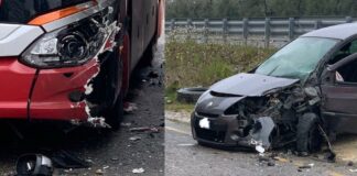 Scontro pullman-auto sulla complanare della Sp2 fra Andria e Canosa