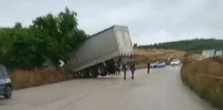 Mezzo pesante termina fuori strada sulla Sp231 a Canosa